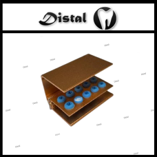 Підставка для борів 10 отворів - алюмінієва з силіконовими вставками, автоклавована колір Золотий