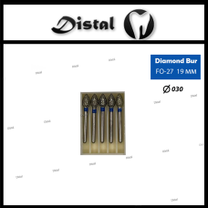 Стоматологічний бор алмазний FO-27 для турбінного наконечника 19 мм Кулястий