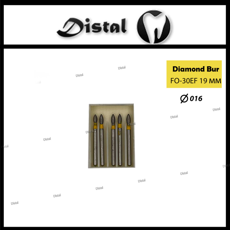 Стоматологічний бор алмазний FO-30EF для турбінного наконечника 19 мм Полум“яподібний