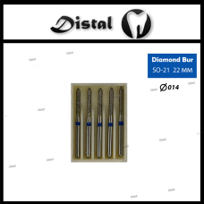 Стоматологічний бор алмазний SO-21 для турбінного наконечника 22 мм Прямий, стрілчастий кінчик