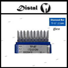 Стоматологічний бор алмазний TF-07 для турбінного наконечника 22 мм Конусоподібний, плаский кінчик