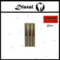 Стоматологічний бор алмазний TF-12F для турбінного наконечника 22 мм Конусоподібний, плаский кінчик