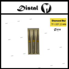 Стоматологічний бор алмазний TF-12EF для турбінного наконечника 22 мм Конусоподібний, плаский кінчик