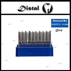 Стоматологічний бор алмазний 848KR18 для турбінного наконечника 24 мм Конус Круглый кінчик