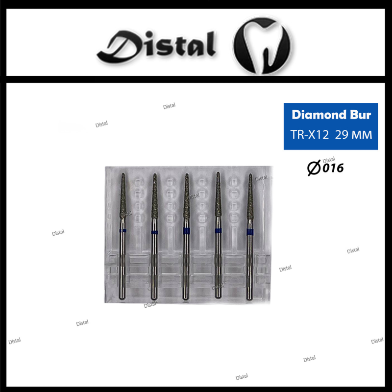 Стоматологічний бор алмазний TR-X12 для турбінного наконечника 29 мм Конусоподібний, закруглений кінчик