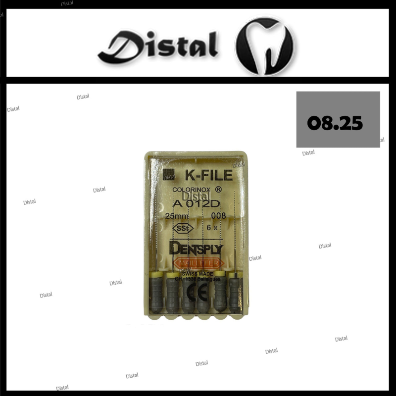 К-файли ДЕНТСПЛАЙ МАЙЛІФЕР K-file Dentsply Maillefer 25 мм №08, ручні файли