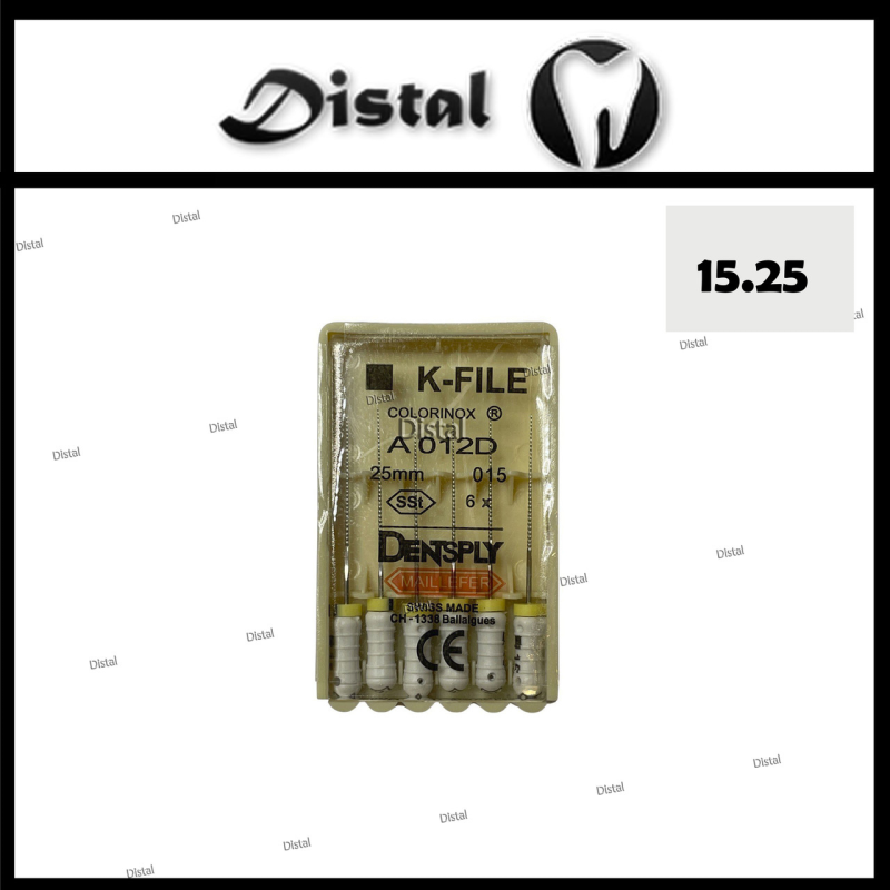 К-файли ДЕНТСПЛАЙ МАЙЛІФЕР K-file Dentsply Maillefer 25 мм №15, ручні файли