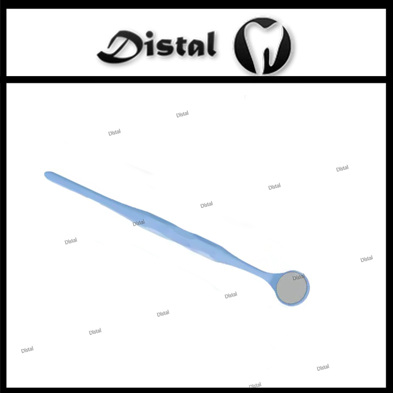 Дзеркало стоматологічне 24 мм плоске, з родієвим покриттям Блакитне Дзеркало стоматологічне 24 мм плоске, з родієвим покриттям Блакитне