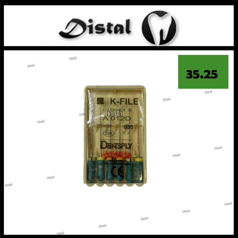 К-файли ДЕНТСПЛАЙ МАЙЛІФЕР K-file Dentsply Maillefer 25 мм №35,  ручні файли