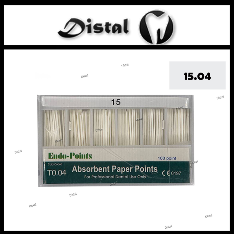 Штифти паперові ENDO POINTS конусні №15.04, 100 шт Штифти паперові ENDO POINTS конусні №15.04, 100 шт