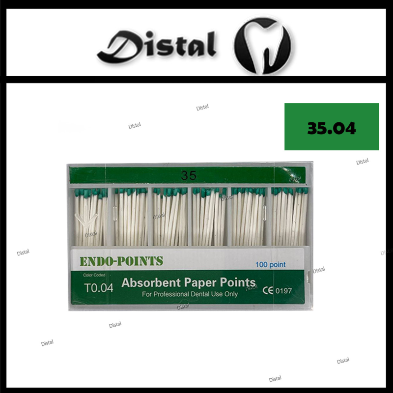 Штифти паперові ENDO POINTS конусні №35.04, 100 шт Штифти паперові ENDO POINTS конусні №35.04, 100 шт