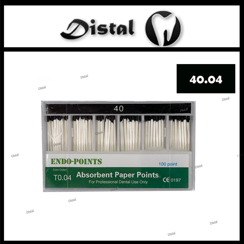 Штифти паперові ENDO POINTS конусні №40.04, 100 шт Штифти паперові ENDO POINTS конусні №40.04, 100 шт