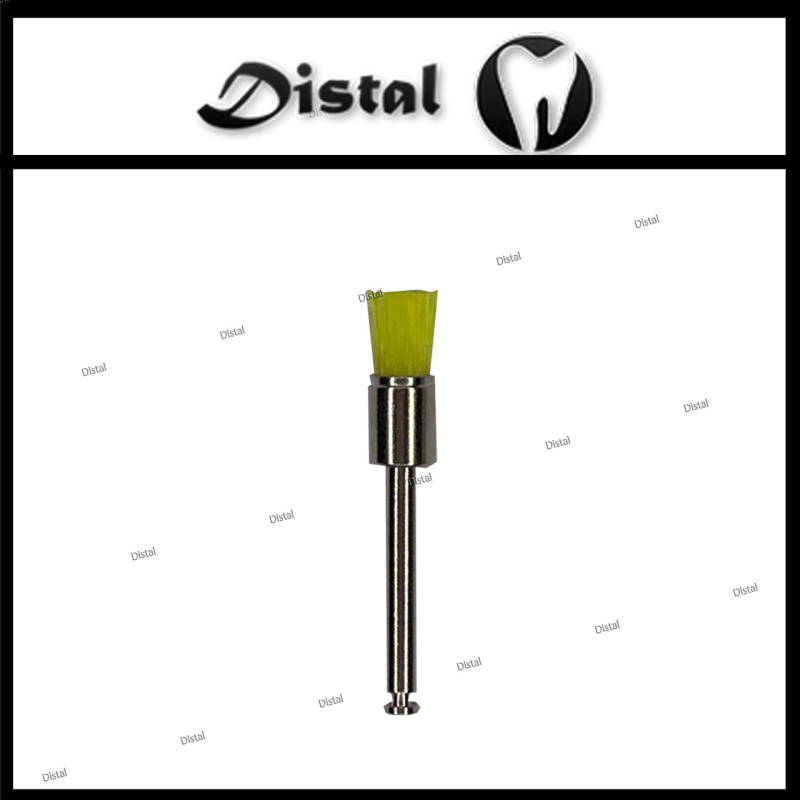 Щітка стоматологічна вузька для механічного наконечника Жовта