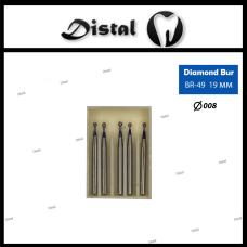 Стоматологічний бор алмазний BR-49 для турбінного наконечника 19 мм Кулястий