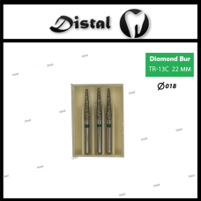 Стоматологічний бор алмазний TR-62С для турбінного наконечника 21 мм Конусоподібний, закруглений кінчик