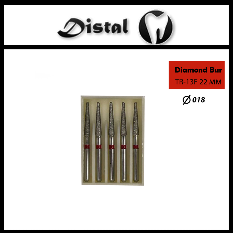 Стоматологічний бор алмазний TR-13F для турбінного наконечника 22 мм Конусоподібний, закруглений кінчик Стоматологічний бор алмазний TR-13F для турбінного наконечника 22 мм Конусоподібний, закруглений кінчик