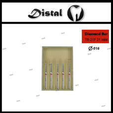 Стоматологічний бор алмазний TR-21F для турбінного наконечника 21 мм Конусоподібний, закруглений кінчик