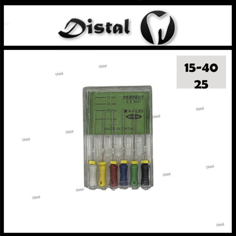 К-файли K-file Perfect 25 мм №15-40, асорті, ручні файли К-файли K-file Perfect 25 мм №15-40, асорті, ручні файли