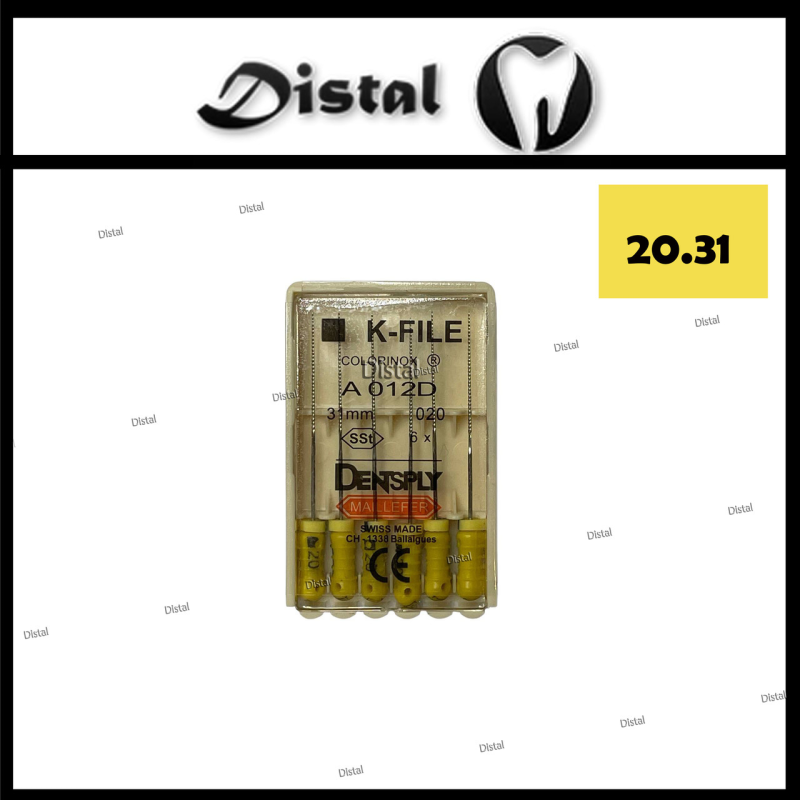К-файли ДЕНТСПЛАЙ МАЙЛІФЕР K-file Dentsply Maillefer 31 мм №20,ручні файли