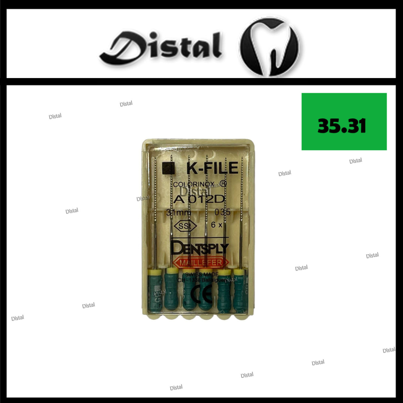 К-файли ДЕНТСПЛАЙ МАЙЛІФЕР K-file Dentsply Maillefer 31 мм №35, ручні файли