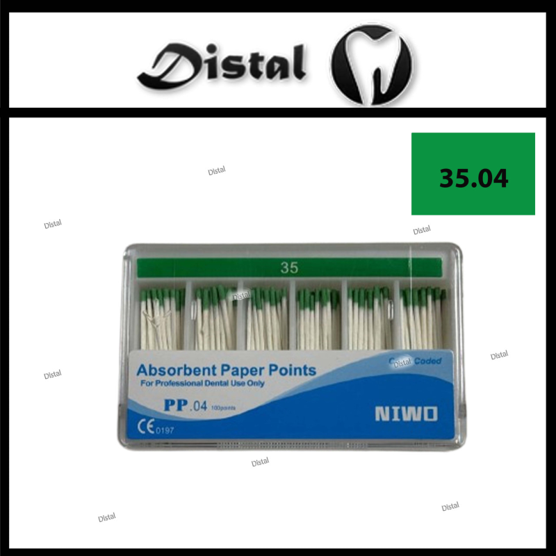Штифти паперові NIWO конусні №35.04, 100 шт Absorbent Paper Points