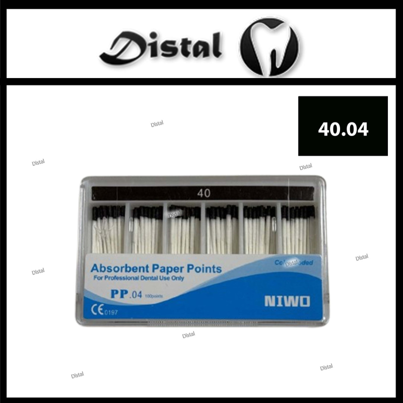 Штифти паперові NIWO конусні №40.04, 100 шт Absorbent Paper Points