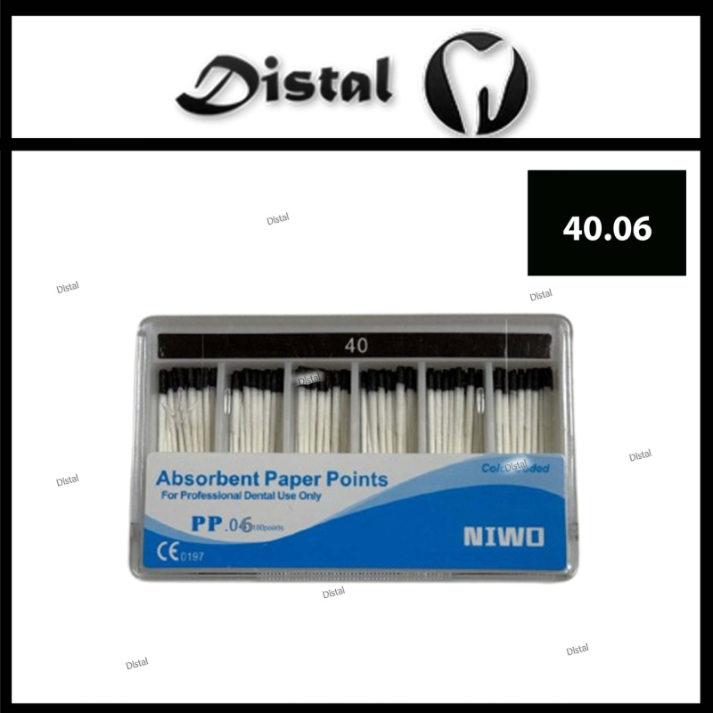 Штифти паперові NIWO конусні №40.06, 100 шт Absorbent Paper Points