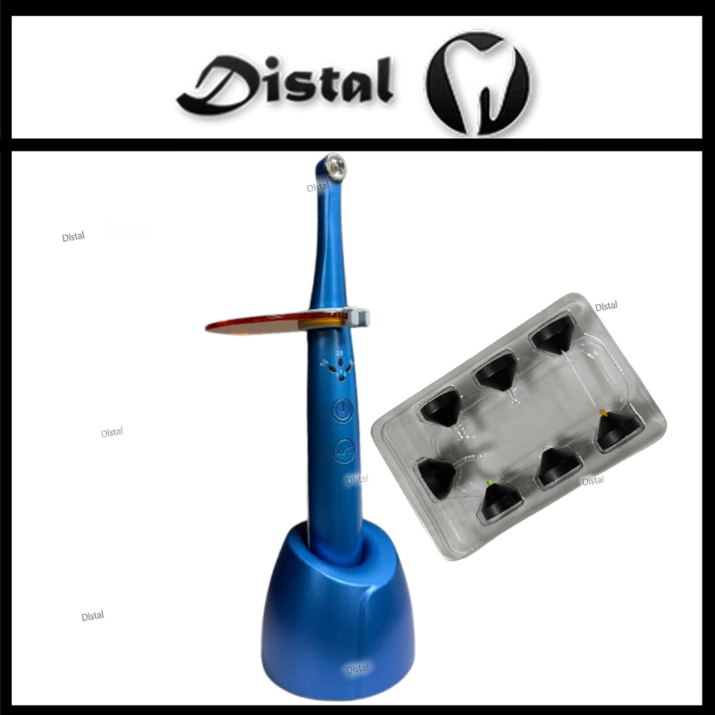 Стоматологічна фотополімерна лампа з турбо режимом та ендо насадками 2500mw/cm² Синя