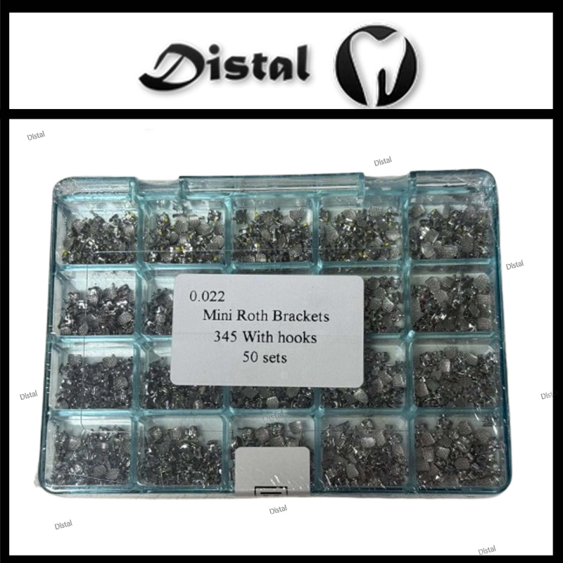 Набір металевих брекетів Mini Roth Brackets 0.022 w/h 345, 50 сетів, 1000 шт
