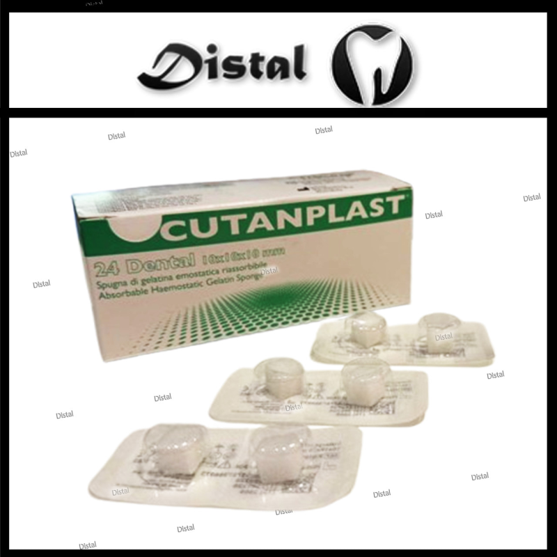 Cutanplast ( КУТАНПЛАСТ ) стерильна желатинова гемостатична губка, що розсмоктується, 10*10*10мм, 1 шт.