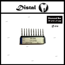 Стоматологічний бор алмазний TF-21S для турбінного наконечника 21 мм Конусоподібний, плаский кінчик
