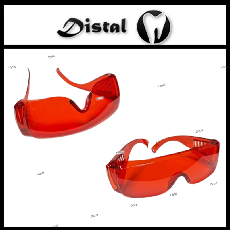 Стоматологічні окуляри відкриті панорамна лінза боковий захист, Колір: Червоний